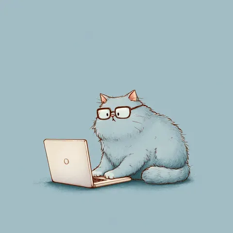 Laptop Cat Magnet